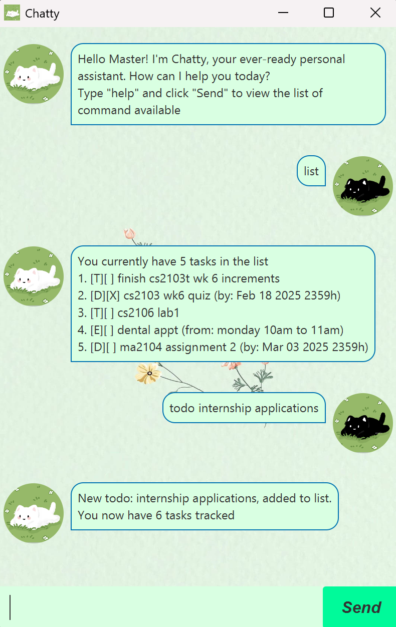 Screenshot of the GUI